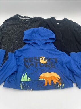 Old Navy Lot of 3- XL 14-16 BOYS long sleeve tops,"Respect Nature" Kids Hoodie